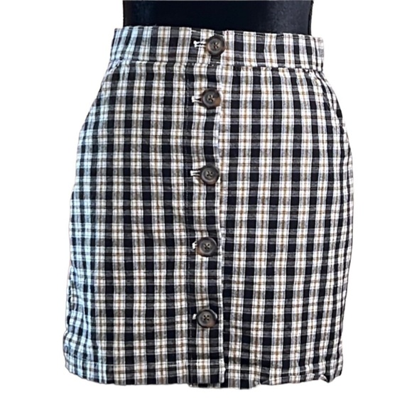 Hollister Dresses & Skirts - ⭐️ HOLLISTER Plaid Button Down Mini Skirt | Cotton | Size Small